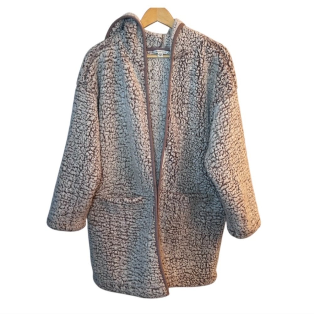 AMERICAN EAGLE Cozy Sherpa Cardigan Gray-Brown Medium
